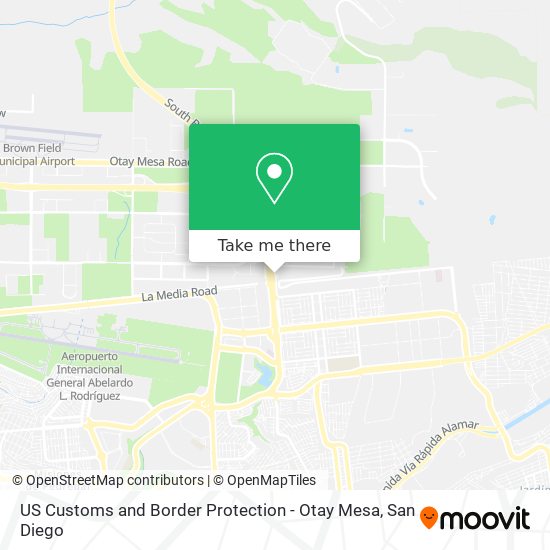 Mapa de US Customs and Border Protection - Otay Mesa