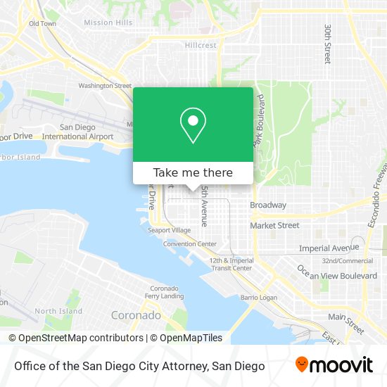 Office of the San Diego City Attorney map