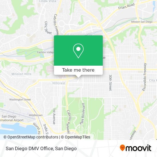 Mapa de San Diego DMV Office