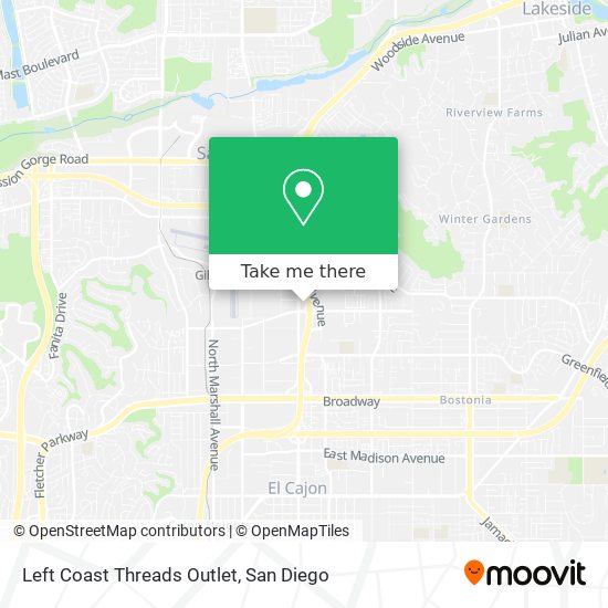 Left Coast Threads Outlet map