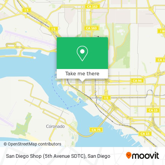 San Diego Shop (5th Avenue SDTC) map