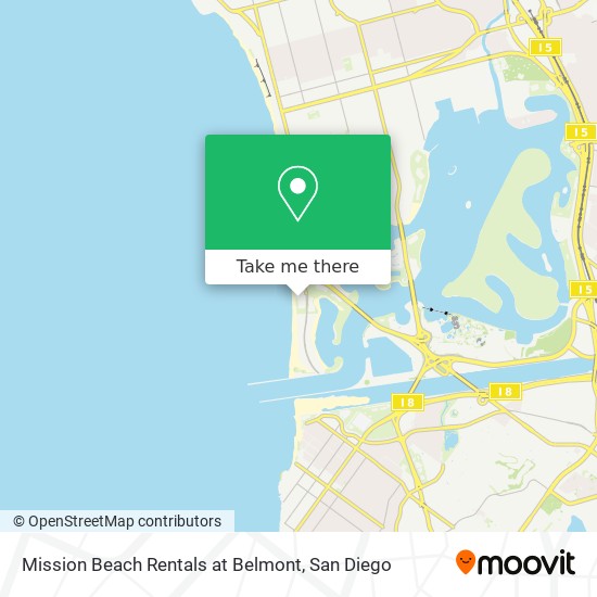Mission Beach Rentals at Belmont map