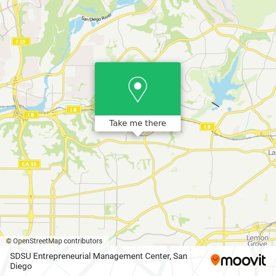 Mapa de SDSU Entrepreneurial Management Center