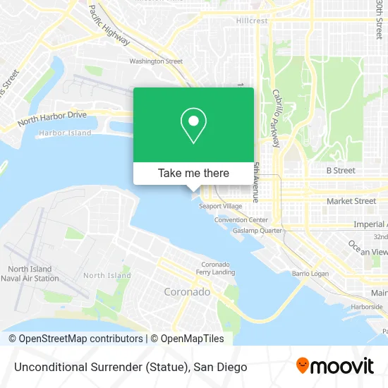 Unconditional Surrender (Statue) map