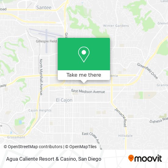 Mapa de Agua Caliente Resort & Casino