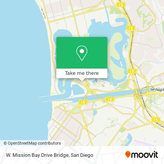Mapa de W. Mission Bay Drive Bridge