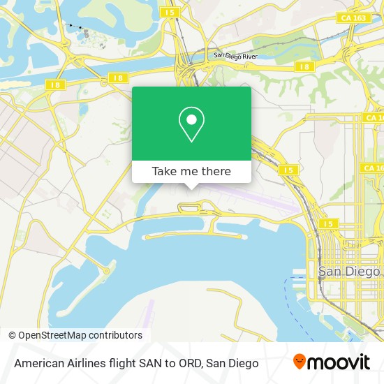 Mapa de American Airlines flight SAN to ORD