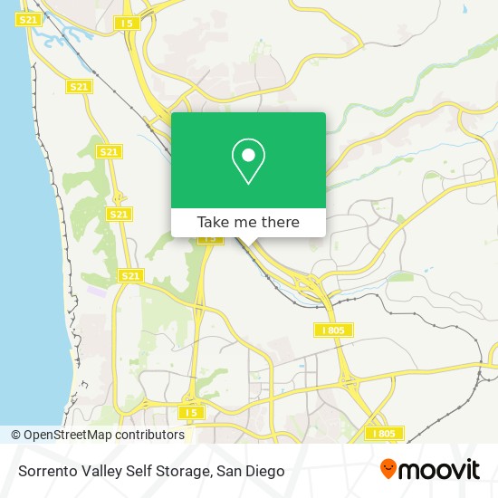 Sorrento Valley Self Storage map