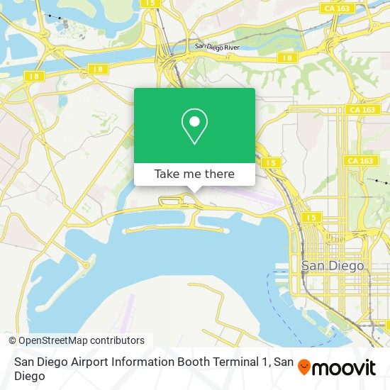 San Diego Airport Information Booth Terminal 1 map