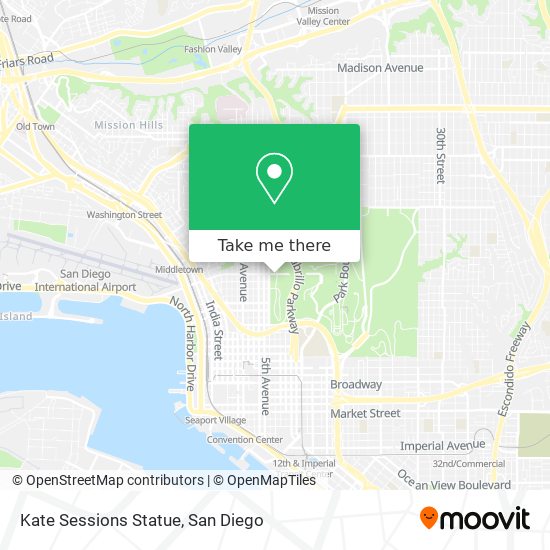 Kate Sessions Statue map