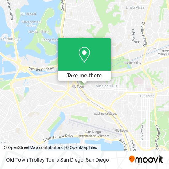 Mapa de Old Town Trolley Tours San Diego