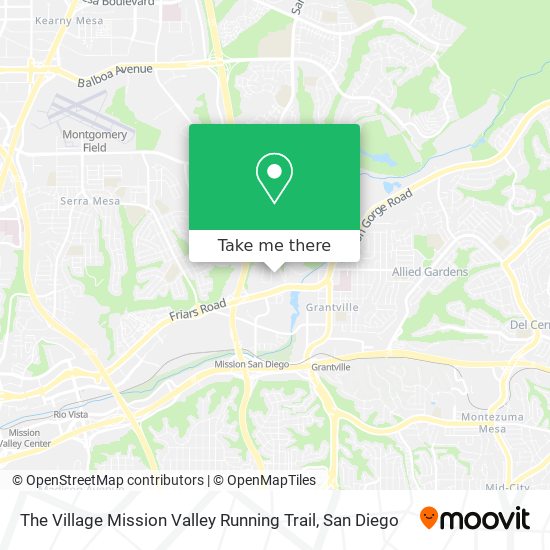 Mapa de The Village Mission Valley Running Trail