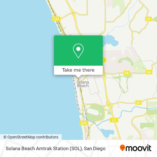 Mapa de Solana Beach Amtrak Station (SOL)