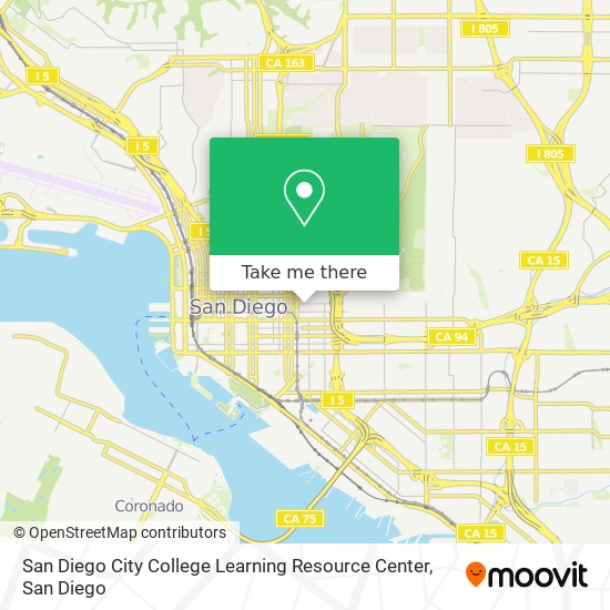 Mapa de San Diego City College Learning Resource Center