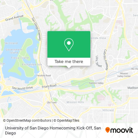 Mapa de University of San Diego Homecoming Kick-Off