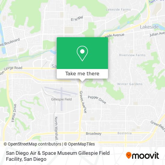 San Diego Air & Space Museum Gillespie Field Facility map