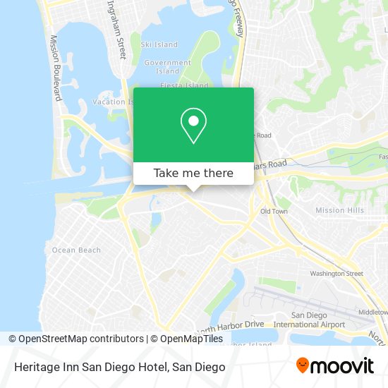 Mapa de Heritage Inn San Diego Hotel