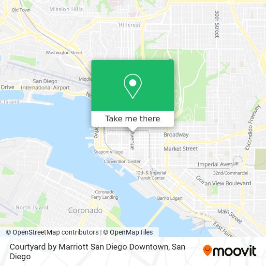 Courtyard by Marriott San Diego Downtown map