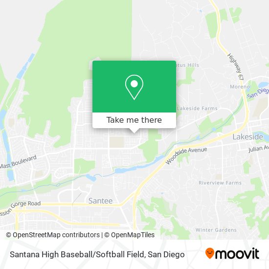 Mapa de Santana High Baseball / Softball Field