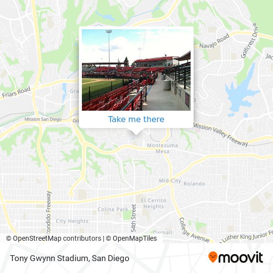 Mapa de Tony Gwynn Stadium