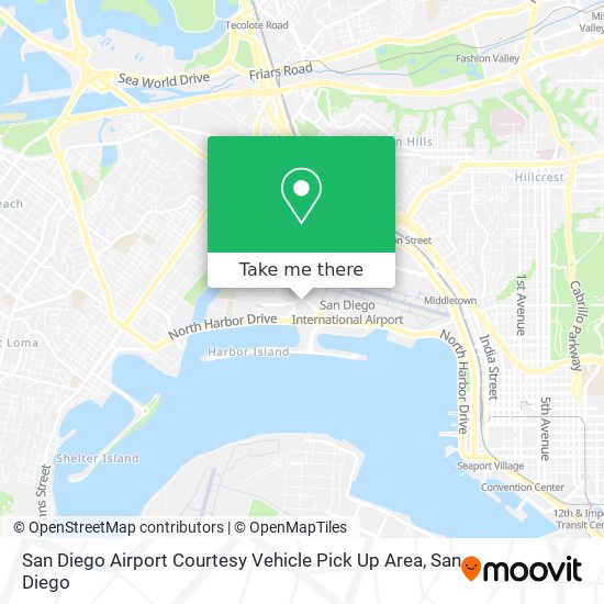 Mapa de San Diego Airport Courtesy Vehicle Pick Up Area
