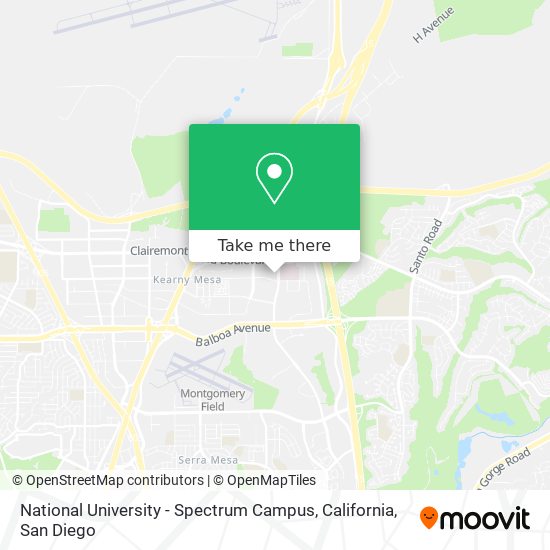 Mapa de National University - Spectrum Campus, California