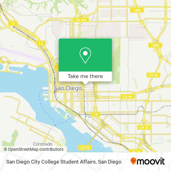 Mapa de San Diego City College Student Affairs