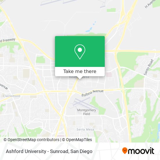 Mapa de Ashford University - Sunroad