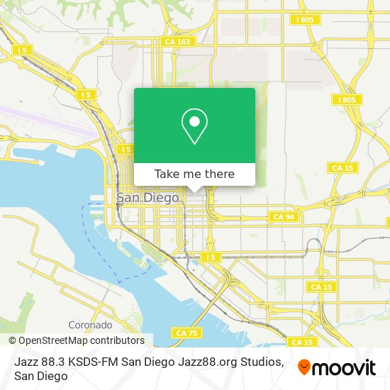 Jazz 88.3 KSDS-FM San Diego Jazz88.org Studios map