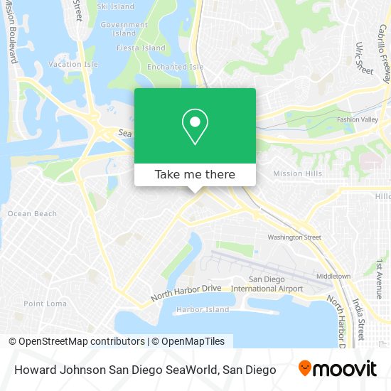 Mapa de Howard Johnson San Diego SeaWorld