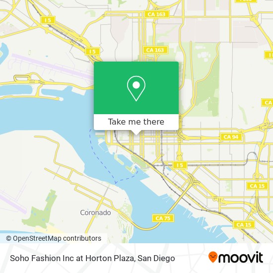 Mapa de Soho Fashion Inc at Horton Plaza