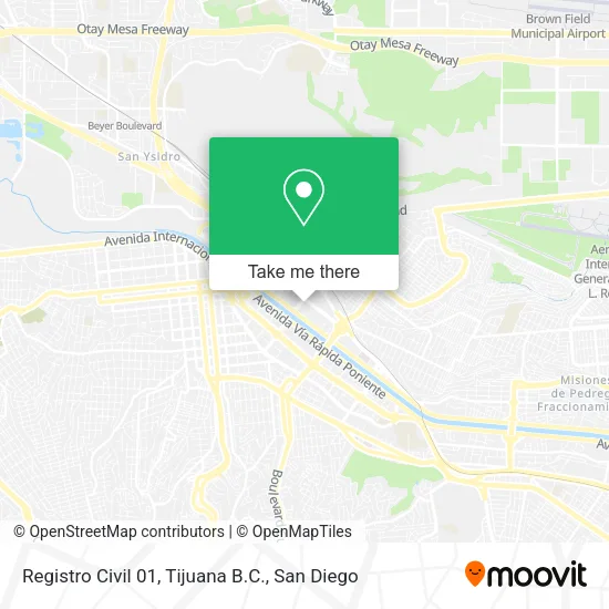Registro Civil 01, Tijuana B.C. map