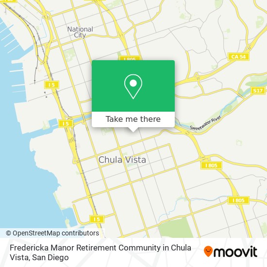 Fredericka Manor Retirement Community in Chula Vista map