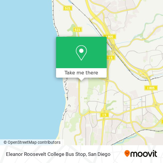 Eleanor Roosevelt College Bus Stop map