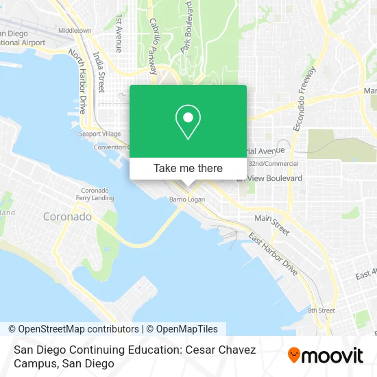 San Diego Continuing Education: Cesar Chavez Campus map