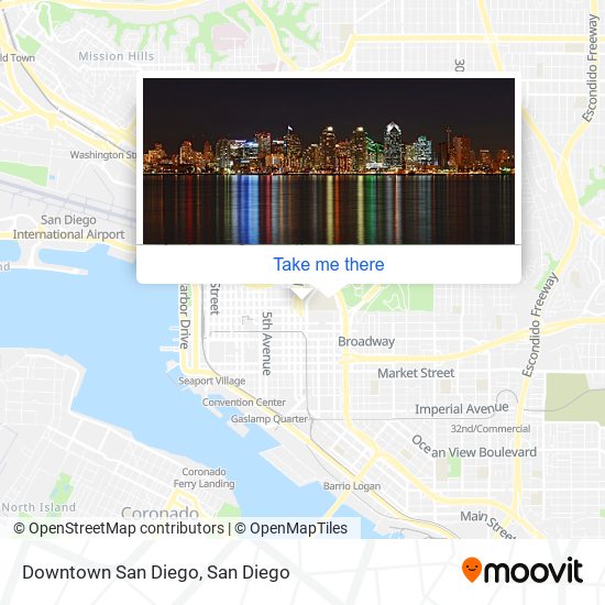 Mapa de Downtown San Diego