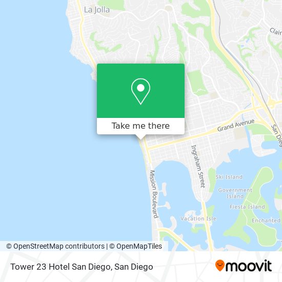 Tower 23 Hotel San Diego map