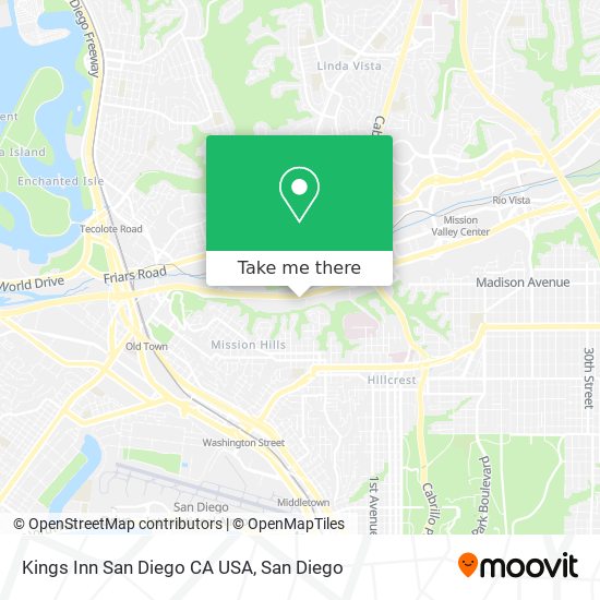 Mapa de Kings Inn San Diego CA USA