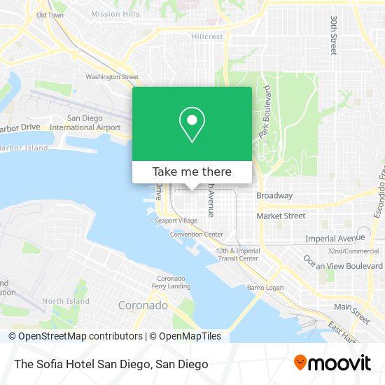 The Sofia Hotel San Diego map