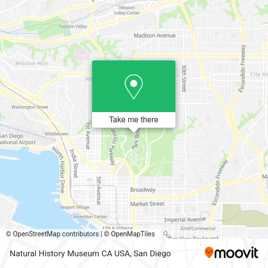 Natural History Museum CA USA map