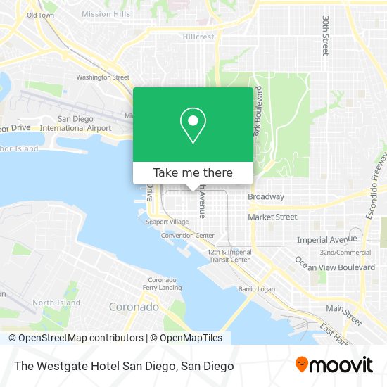 Mapa de The Westgate Hotel San Diego