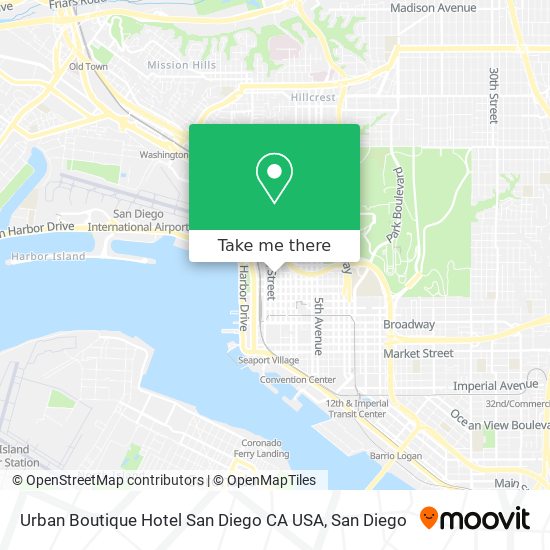 Urban Boutique Hotel San Diego CA USA map