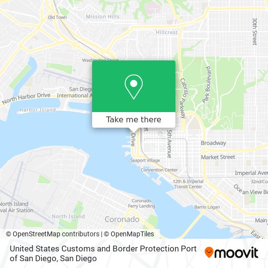 United States Customs and Border Protection Port of San Diego map
