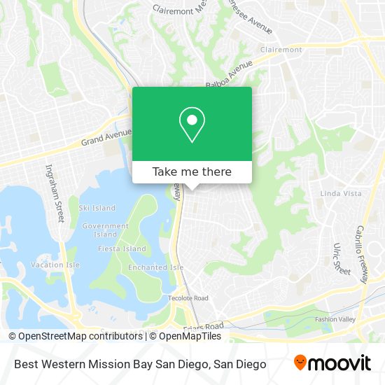 Best Western Mission Bay San Diego map