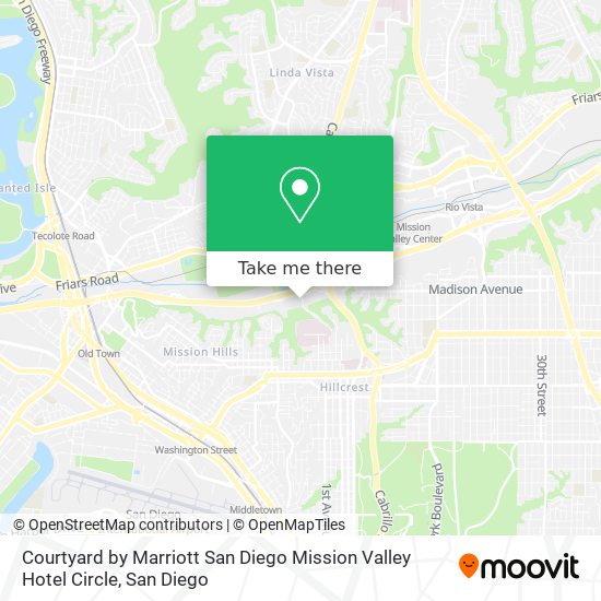 Mapa de Courtyard by Marriott San Diego Mission Valley Hotel Circle