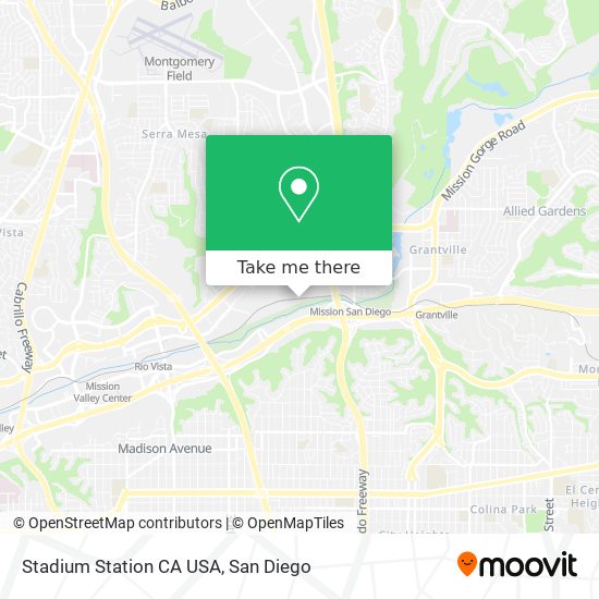 Stadium Station CA USA map