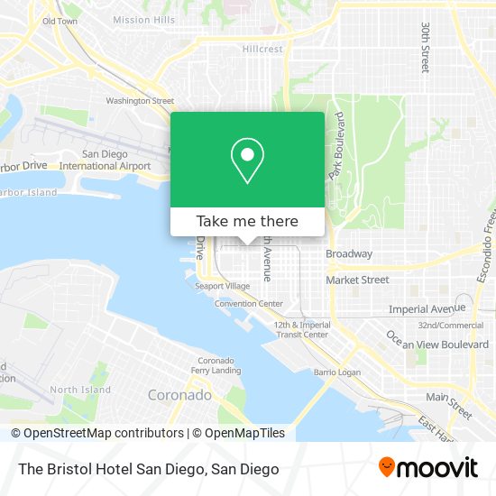 The Bristol Hotel San Diego map