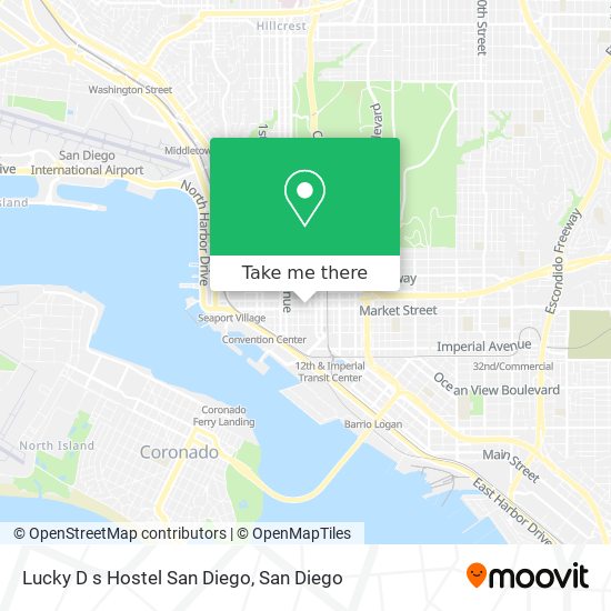 Lucky D s Hostel San Diego map