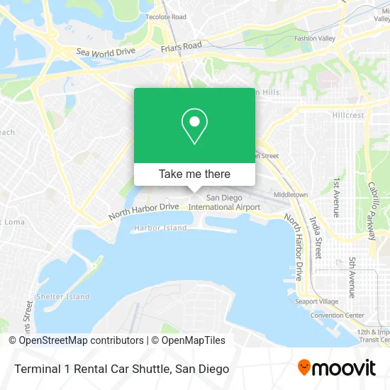Terminal 1 Rental Car Shuttle map