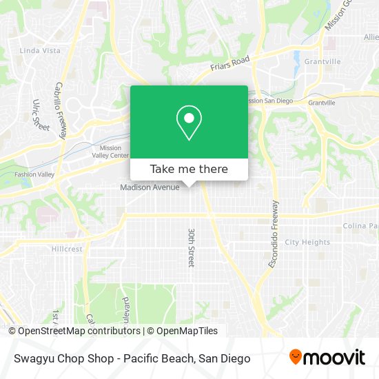 Mapa de Swagyu Chop Shop - Pacific Beach